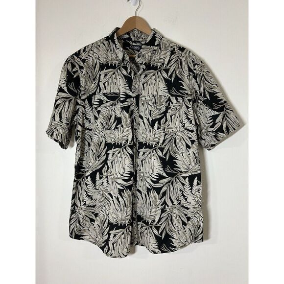 Chaps Shirt Men's Size XL Button Down Short Sleeve Tropical Palm Print - Picture 1 of 6